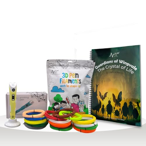 NFIL3D Pen Kit for Kids | 3D Pen Starter Kit – Includes 3Pcs Filament 5Meter Each & 1Pcs Cable, 1Pcs Stand,& 1Pcs 3D Pen with Stencils Book & (10Pcs...