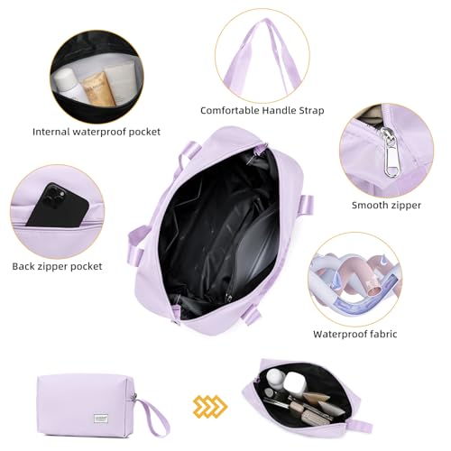 LARVENDER Carry On Luggage 22x14x9 Airline Approved, 20 Inch Hardshell & Lightweight PP Carry On Suitcase for Women with Spinner Wheels TSA Lock, Lavender 5