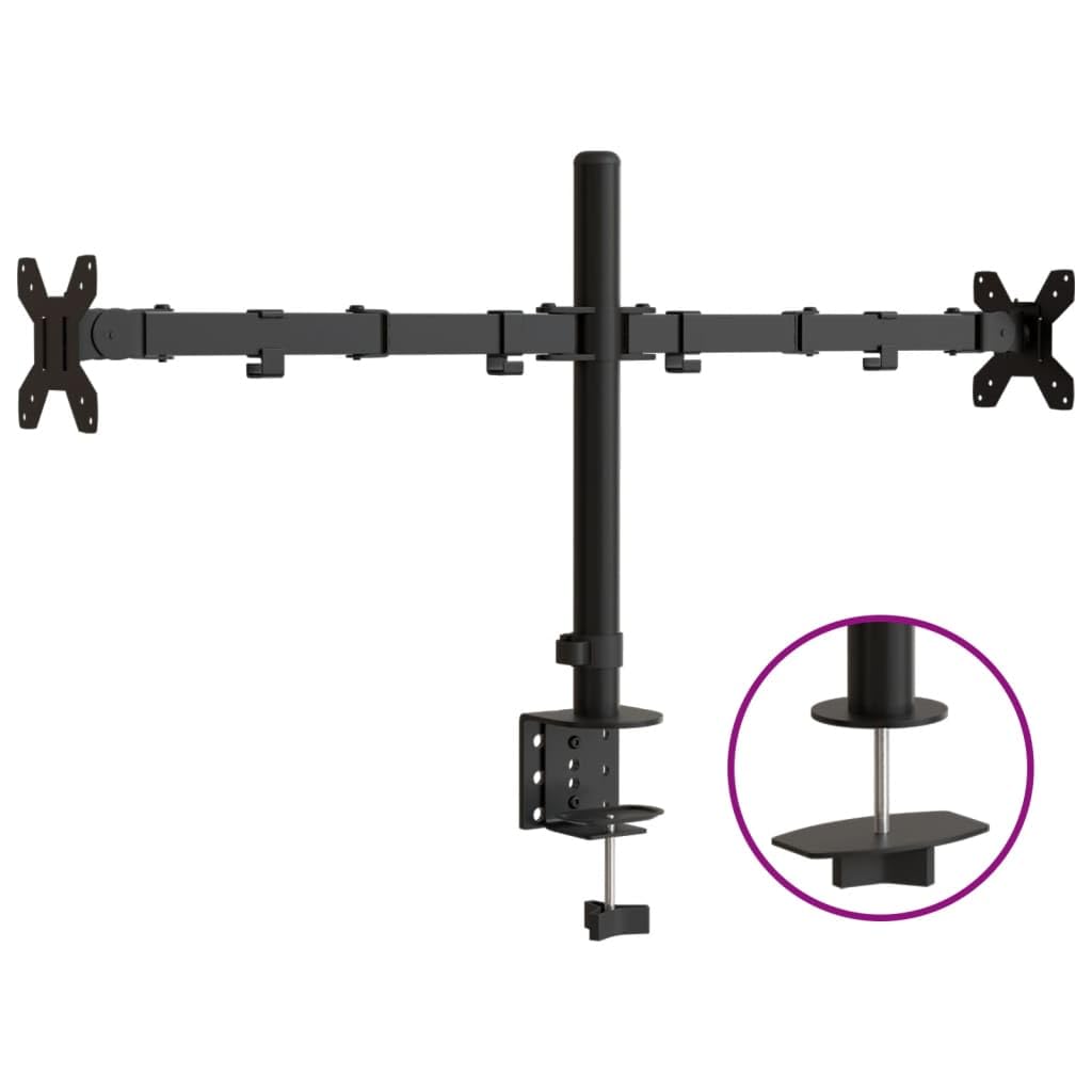 ShGaxin VESA Czarny podwójny stojak na monitor ze stali 75/100 mm, stojak na ekran komputera, stojak na monitor biurko, akcesoria biurowe, akcesoria biurkowe, podstawa monitora - 358002