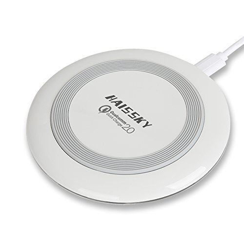 Fast Wireless Chargers, HAISSKY Fast Charge for Samsung Galaxy S9 Note 8/5 S8 S7, Ultra-Thin Qi Wireless Charging Pad Stand for All Qi-Enabled Devices