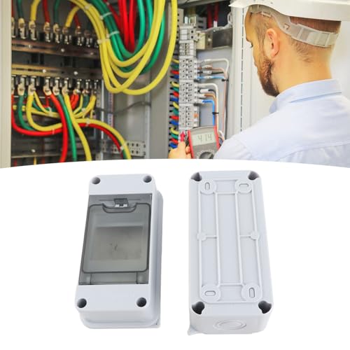 Circuit Breaker Box, Distribution Box,IP65 Power Distribution Protection for Outdoor Applications,with Transparent Cover,for Construction Sites,Agricultural Machinery (HT‑3 Way)