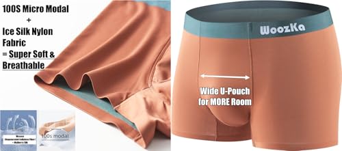 Mens Trunks Underwear - Micro Modal Seamless Boxer Briefs - Breathable Cooling Trunks - Underwear Pack2