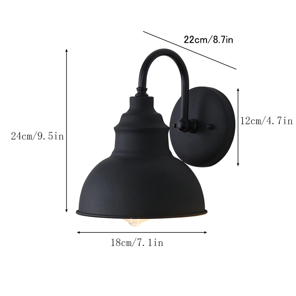 1-Light Retro Outdoor Wall Sconce Lantern Dusk To Dawn Wall Lamp Ip65 Waterproof Exterior Light Fixtures Wall Mount in Black Finish Balcony Aisle Garden Villa Exterior Wall Light/Sand Black