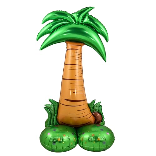 ParPix Ballon gonflable en forme de palmier hawaïen, taille XL, 115 x 65 cm, gonflable, en noix de coco, pour jungle, hawaïen, tropical, piscine, fête