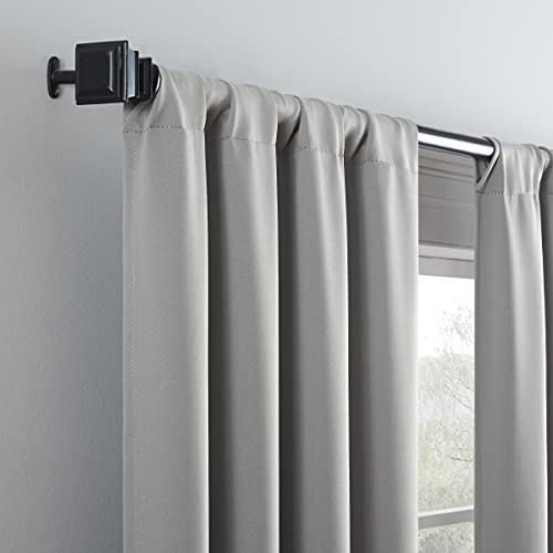 Eclipse Darrell Modern Blackout Thermal Rod Pocket Window Curtains For Bedroom Or Living Room (Single Panel), 37 In X 84 In, Gray #TOP1