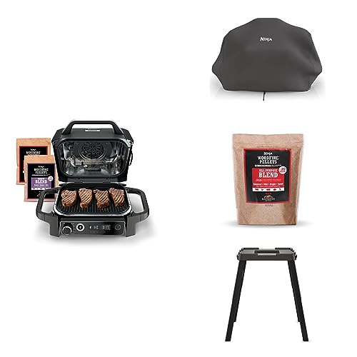 Ninja OG751BRN Woodfire Pro Outdoor Grill and Smoker with Built in Thermometer, 7 in...