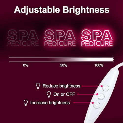 Image of SPA Pedicure Neon Sign, Spa Beauty Salon Business LED Light | USB Powered Dimmable Nail Salon Beauty Studio Wall Decor Business Open Welcome Wall Art, 15.7 inchx7.3 inch