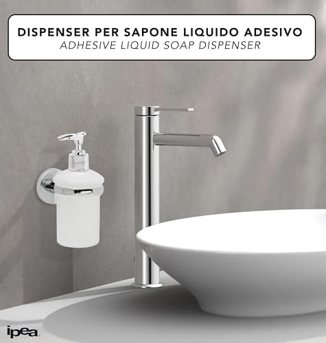 IPEA Seifenspender Selbstklebender Wandmontierter Spenderhalter – Keine Bohrung Erforderlich – Modernes Design – Eleganter Wandhalter für Flüssigseife zum Ankleben im Bad, in der Dusche, im Haus