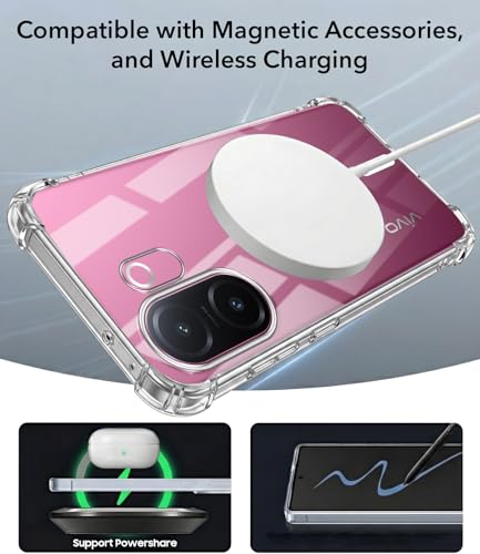 Image of Jkobi Shockproof Crystal-Clear Back Cover for Vivo V60e (Magsafe Wireless Support | Drop & Camera Protection | Hard Polycarbonate)