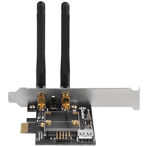 Silverstone Technology Pcie Wifi/Bluetooth Adapter With Two Dual Band Mimo Antenna (Requires Additional Wifi / Bluetooth Module) Ecwa2-Lite #TOP1
