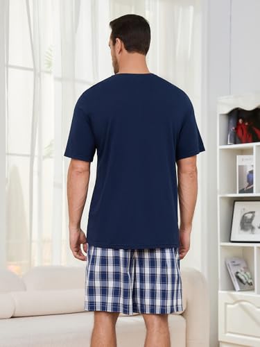 Vulcanodon Mens Pajama Set Short Sleeve, Pajamas Made from Bamboo Pulp Viscose and Cotton Lightweight PJS for Men3