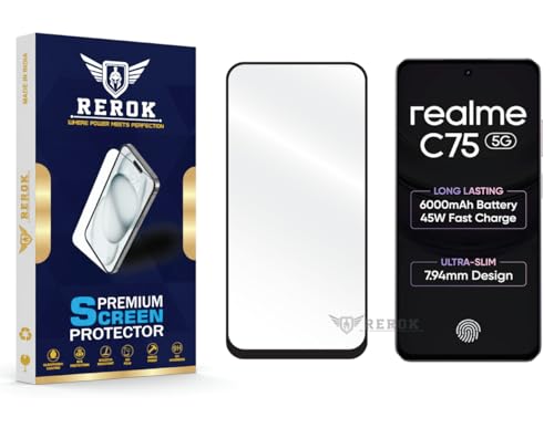 Image of Gorilla Tempered Glass Screen Protector Compatible with Realme C75 5G [Pack of 1] | Edge-to-Edge, Bubble-Free, Case Friendly, Easy Installation Kit