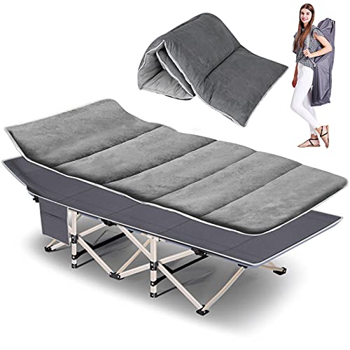 FICISOG Folding Camping cot Folding cot with Carry Bag, Camping Cot for Adults Portable Folding Outdoor cot Carry Bags Suede for Outdoor Travel Camp Beach Vacation