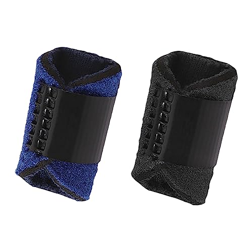 MUCKLILY 2Pcs Finger Splint Brace Support for Finger Injury Compression Sleeve for Relief Breathable Material for Fractures Sprains Black Blue
