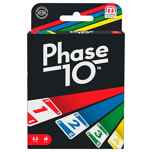 Mattel Games Phase 10 Card Game, Sequences Rummy-Like Card Game, Includes 110 Cards, FFY05