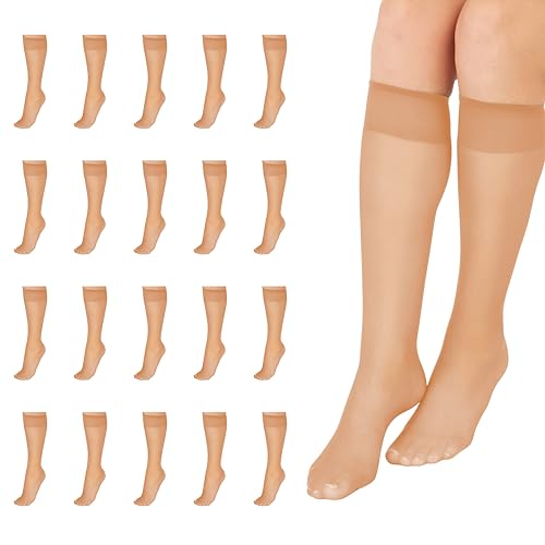 L'eggs Everyday Women's Knee-Highs, Sheer Toe, 100% Nylon, Nude, One Size (Pack of 20)