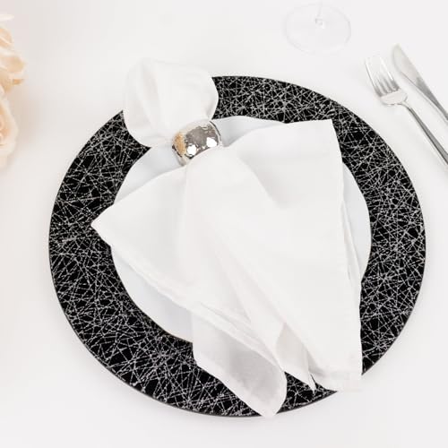 Platos Cargadores Redondos Negro 13 pulg Acrílico 6 piezas miniatura 5