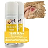 Fácil de usar. Espray de aluminio para gallinas, perros y gatos. ¿El animal tiene abrasiones? El spray de aluminio EMMA sirve como protección fiable para la piel como cobertura. El spray protector de aluminio transpirable que forma película para cubrir superficies. Cuidado de la piel para mascotas en heridas, después de operaciones, eccema y picor. El spray se adhiere especialmente bien a la piel seca. Se seca con heridas húmedas. Aplicar el spray de aluminio sobre heridas para el tratamiento de heridas