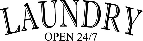 CreativeSignsnDesigns Laundry wash and Dry self Serve or Open 24/7 - Vinyl Door Decals (Open 24/7, Black)