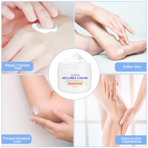 ACWOO Urea Cream 40%, Urea Foot Cream, 150g Urea Cream for Feet, Urea Foot & Hand Cream for Cracked Heels and Dry Skin, Foot Nourishing Frost for Callus Remover, 40% Urea Lotion for Feet - Image 5