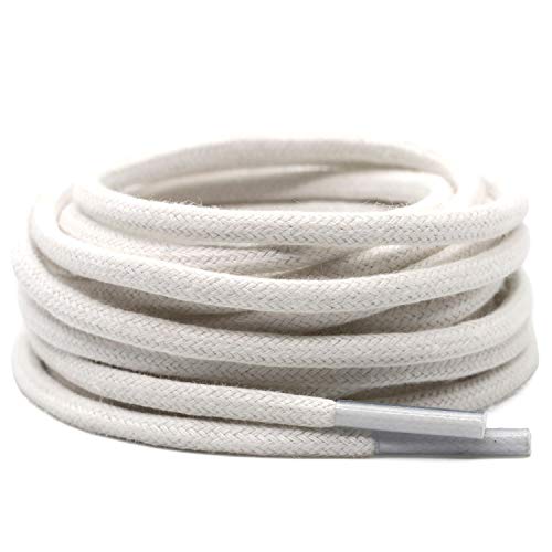 Image of DELELE 2 Pair Super Cotton Round Waxed Shoelaces 1 /8 inchThick Shoe String Boot Laces for Dress Shoes