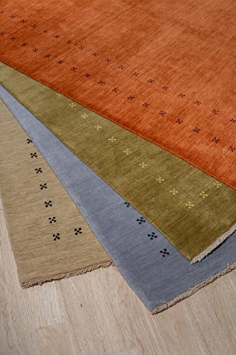 Eorc Ll4Ol9X12 Handmade Wool Lori Baft Rug, 9' X 12', Green #TOP5