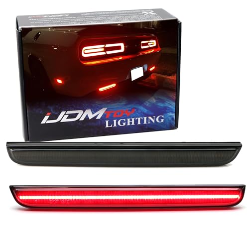 iJDMTOY Red Lens 40-SMD Full LED Rear Bumper Reflector Light Kit Compatible With 2015-up Dodge Challenger Function as Tail or Rear Fog Lights product thumbnail 9