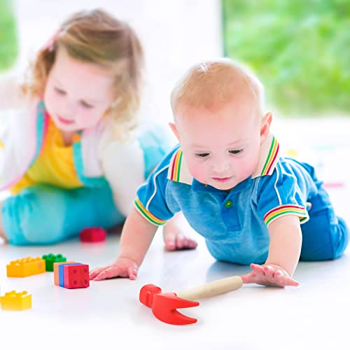 Image of Hxezoc Wooden Hammer Toys Simulation Hammers Maintenance Tools Educational Toys for Kids Birthday Party Games Supplies (Red)