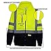 New York Hi-Viz Workwear H9012 Men's ANSI Class 3 High Visibility Class 3 Sweatshirt, Full Zip Hooded, Lightweight, Black Bottom Extra Large