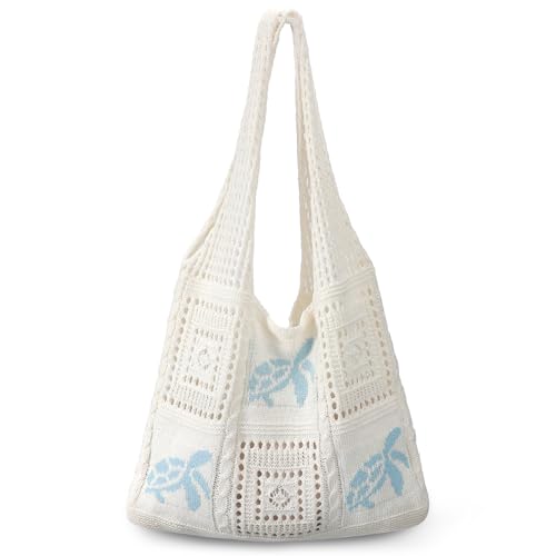 Image of hatisan Crochet Bag for Women, Handmade Knit Beach Tote Bag Summer