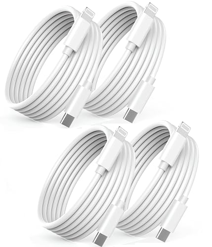 Image of [Apple MFi Certified] USB C to Lightning Cable Fast Charging 4Pack 3FT | i Phone Fast Charger Cable USB-C Power Delivery Charging Cord for iPhone 14 /13 /12 /11 /XS /XR /X /8 /iPad (White)