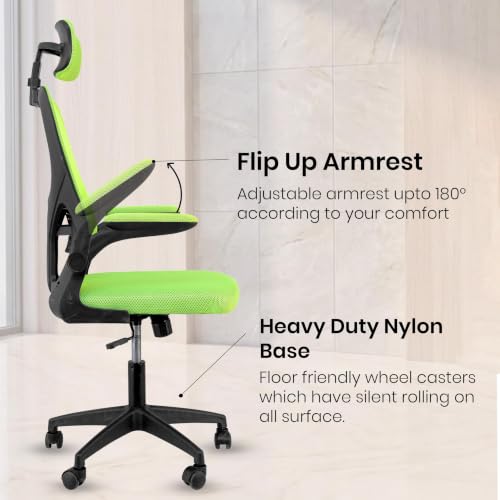 Image of Casa Copenhagen Green | High Back Imported Mesh Fabric Boss Office Chair | Y Design Ergonomic Back Support | 2D Aero Design Adjustable Armrests | Synchro Tilt Lock Mechanism