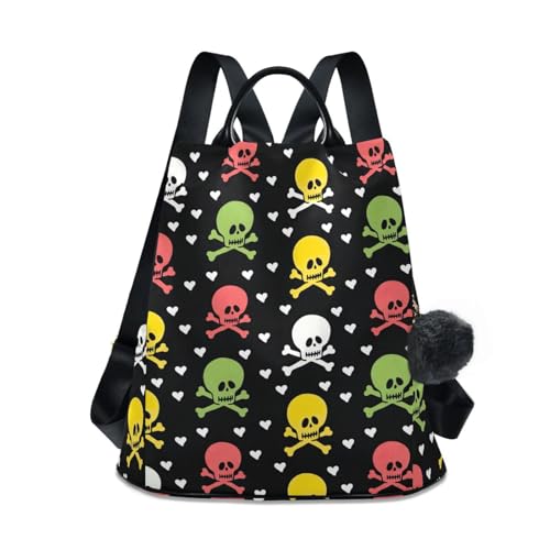 Sac à dos à motif squelettes colorés pour femme, l'accessoire idéal des sorties urbaines
