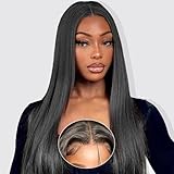 Queen Story 6x5 Glueless Wigs Human Hair Pre Plucked Pre Cut Wear and Go Glueless Wig 12A Remy Human Hair Wig Straight HD Lace Front Wigs Human Hair 200 Density Pre Bleached Knots