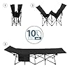 ALPIDEX Brandina Campeggio Letto Campo Pieghevole Caricabile Fino 200 kg Lettino Tenda Portatile Cuscino Leggero Borsa Trasporto, Colore:black