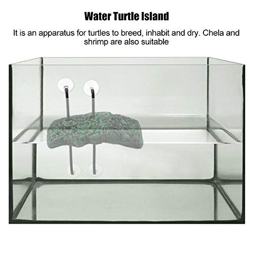 Tartaruga Basking Platform Tartaruga galleggiante galleggiante Pier Terrapin Dock Rane Rettile Piattaforma rampa Terrario Ornamento serbatoio con ventosa per Animali semi acquatici(M)