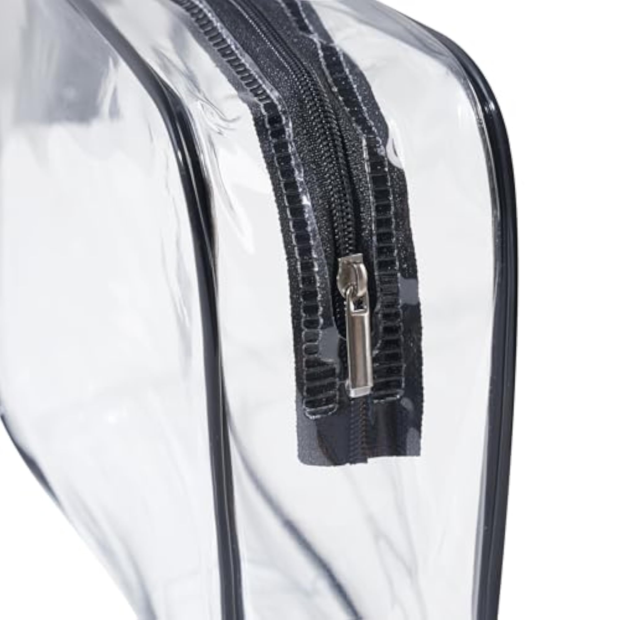 3-Pack Clear Zippered Toiletry & Makeup Bags, Multipurpose Organizer