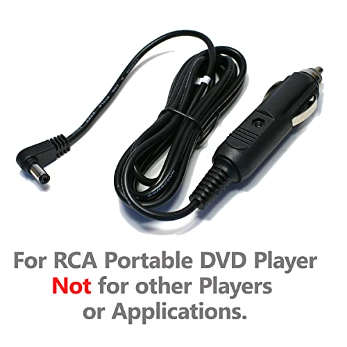 Edo Tech Car Charger Adapter Power Cord For Rca Drc98091S Drc79108 Drc69705E22 Drc98090 Drc79982 Drc80196 Drc79981E Drc98101S Drp2091 Drp2091D Drp2091A Portable Dvd Combo Player (6.5’ Long Cable) #TOP2