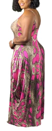 BFFBABY Women's Casual Maxi Dress Sleeveless Tie Dye Spaghetti Strap Summer Plus Size Swing Sundress with Pockets2