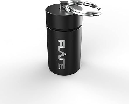 Flare Audio Large Capsule - Lightweight Aluminium with a Keychain for Ear Plugs - Earphones and Hearing Devices - Water-Proof Protection - Travel Accessories - Black