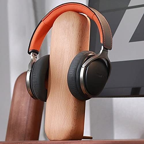 Supporto Per Cuffie Porta Cuffie Supporto Per Cuffie Universale In Legno Noce/faggio + Per Auricolari In Ottone Staffa Per Espositore Da Tavolo Per Gioco Organizzare(Black walnut)