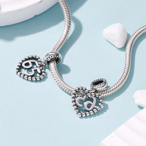 Image of 925 Sterling Silver Number Charm fits Pandora, Gift for Women