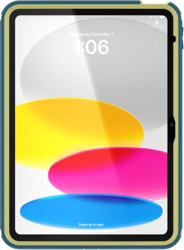 Image of OtterBox iPad (A16) & iPad 10th Gen (Only) - Defender Series Case - Treasure Cove (Blue) - Multi-Layer Protection - Four Position Stand - Built-in Screen Protector - Port Covers - Apple Pencil Storage