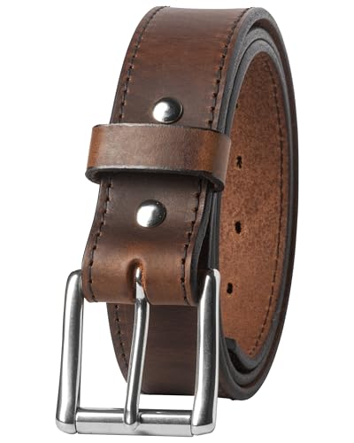 American Made Mens Belts for Jeans | Leather Belts for Men | Brown Belt Men Size 38