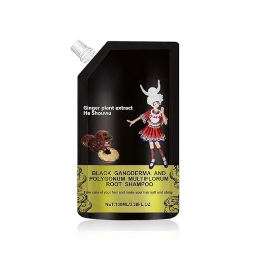 Champú negro Ganoderma y Polygonum Multiflorum Raíz, 100 ml HzN797 (negro, 100 ml)