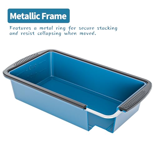 Image of GORCI Silicone Freezer Tray With Lid, 2 Large 4 Cup Large Soup Freezer Molds Container for Meal Prepping, Ice Cube Tray, Perfect for Storing Leftovers, Sauces, Lasagna, 2-Pack