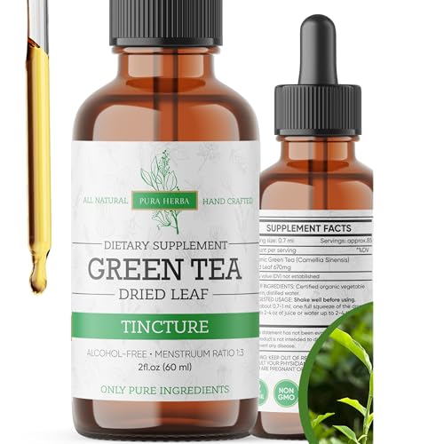 Pura Herba Green Tea Liquid Drops – Green Tea Extract Tincture – Sugar-Free, Alcohol-Free, Vegan