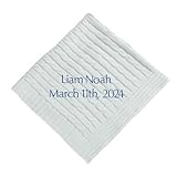 THINGS REMEMBERED Embroidered Blue Cable Knit Baby Blanket (Free Customization)
