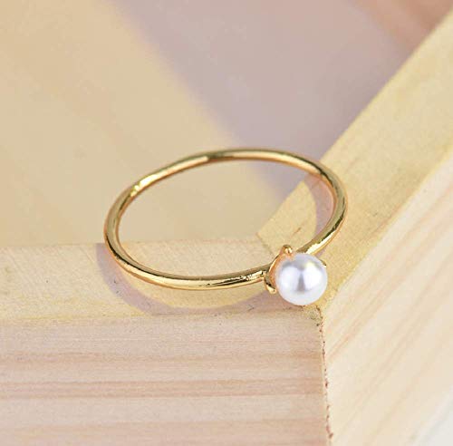 Women's 14k Yellow Gold Pearl Inlaid Pearl Ring Wedding Party Fashion Engagement Wedding Jewelry Size 6-103