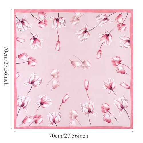 Head Scarf for Women, Satin Neck Scarf, Hair Scarf, Printed Square Scarf Bandanas for Women 27.5 × 27.5 Inches2